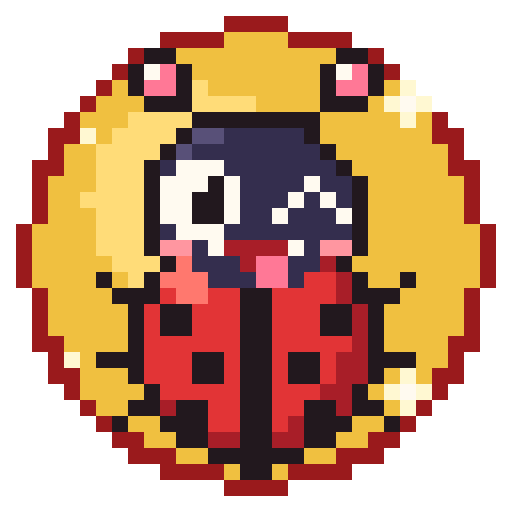 Logo Bấc Team: chú bọ rùa pixel nháy mắt